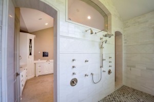 Walk-in shower in custom luxury home