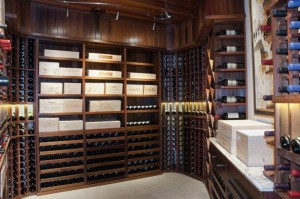 Traditional wine cellar in custom home build