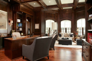Traditional home office in custom home