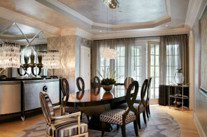 Luxurious dining room in custom renovation project