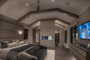 Custom master bedroom with vaulted ceilings
