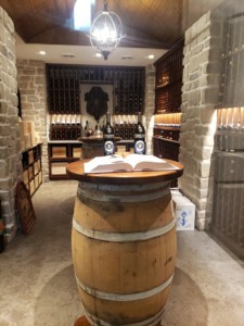 Custom wine cellar in lower level custom home
