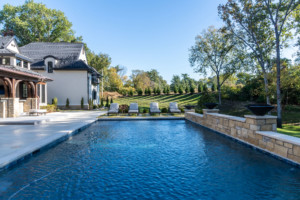 Custom home with large swimming pool