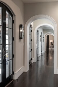Dramatic hallway in a custom home renovation