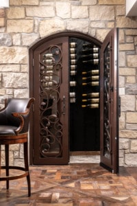 Custom entranceway to wine cellar