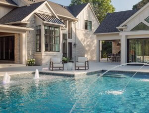 Pool area in the New Home Construction