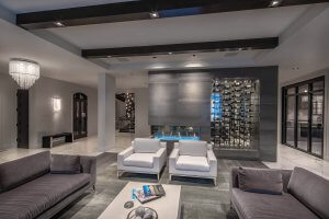Basement Design with Wine Rack